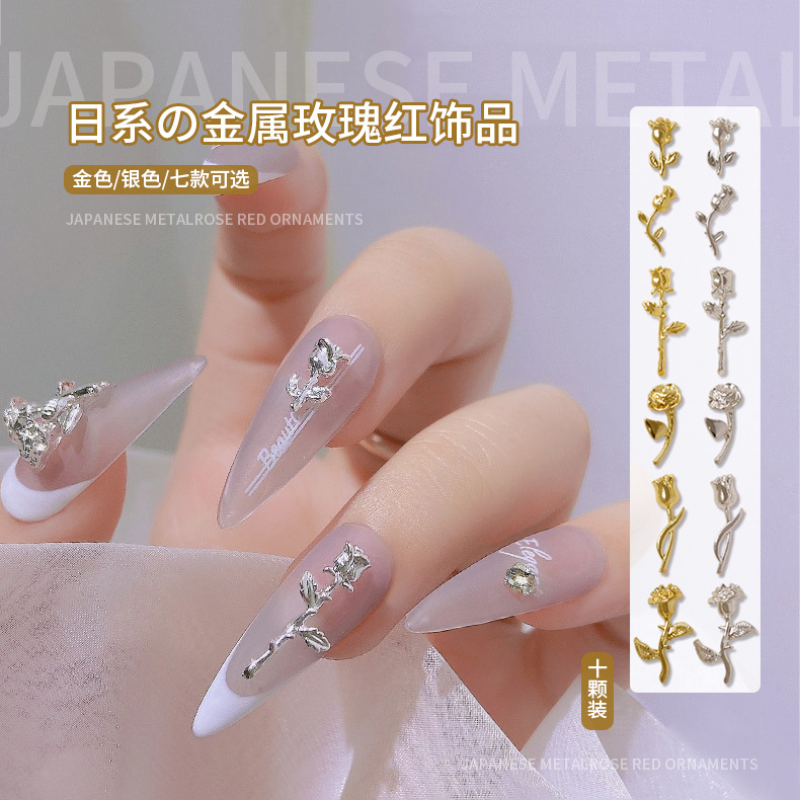 10Pcs 3D Rose Nail Art Ornamen - Art Craft Show 评论和价格