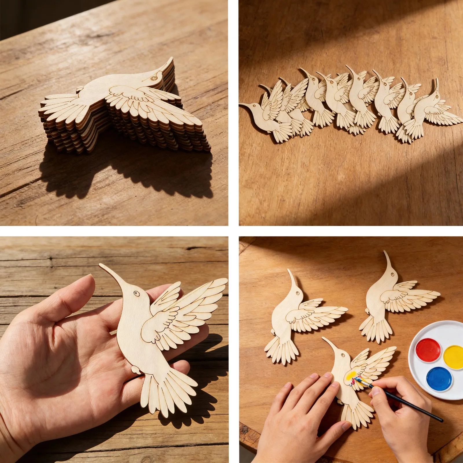 10pcs Unfinished Wood Animal B - Art & Craft On Wild Animals For Preschoolers 评论和价格