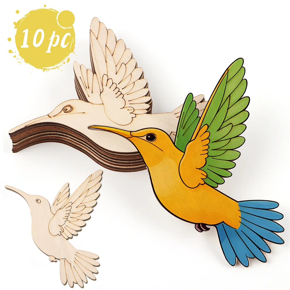 10pcs Unfinished Wood Animal B - Art & Craft On Wild Animals For Preschoolers 评论和价格
