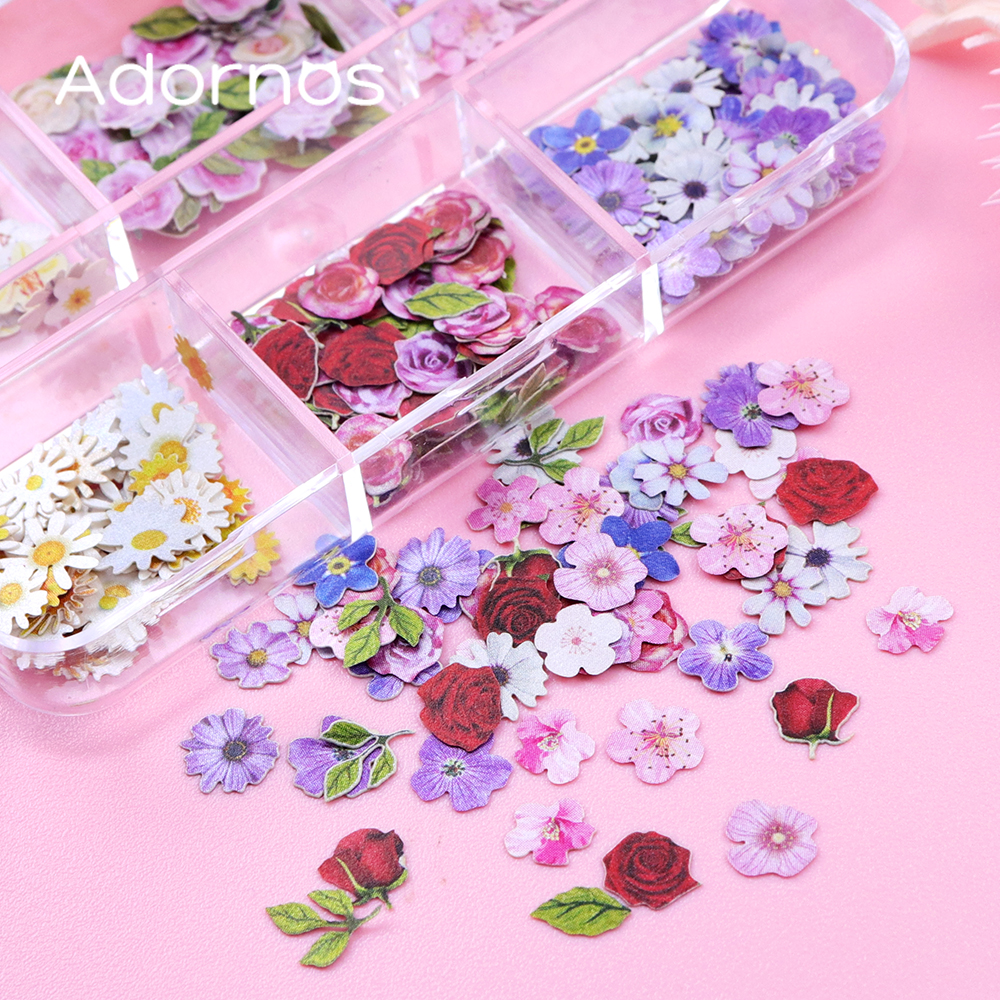 6 Grids Flowers Wood Pulp Chip - Art Craft Leaves 评论和价格
