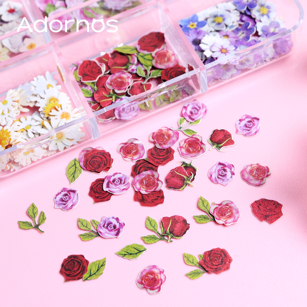 6 Grids Flowers Wood Pulp Chip - Art Craft Leaves 评论和价格