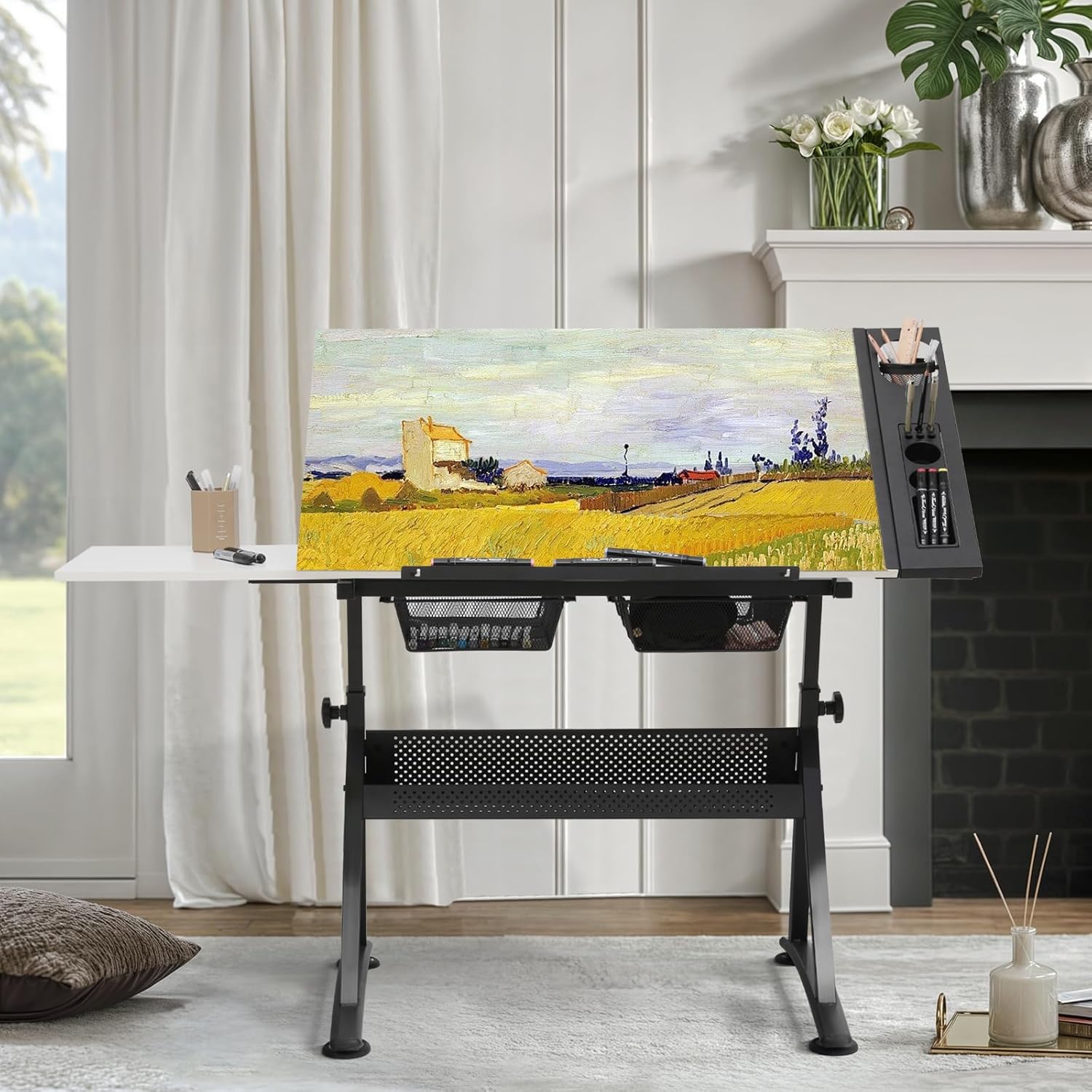 Adjustable Drafting Desk with  - Art & Craft On Wild Animals For Preschoolers 评论和价格