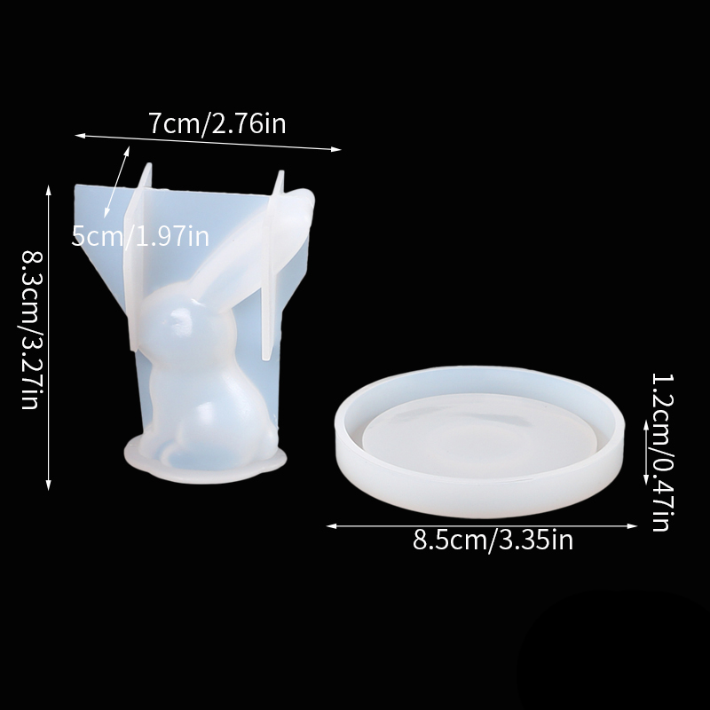 2Pcs 3D Bunny Ring Holder Sili - Art Craft Display 评论和价格