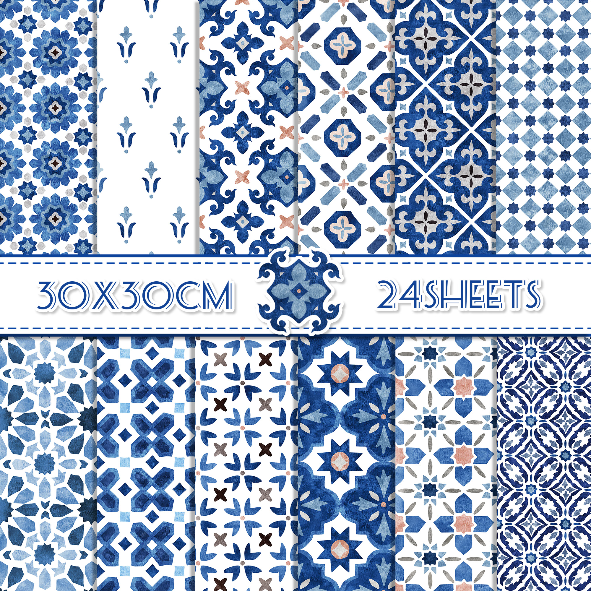 24pcs 30*30cm Mandala Scrapboo - Art Craft Paper 评论和价格