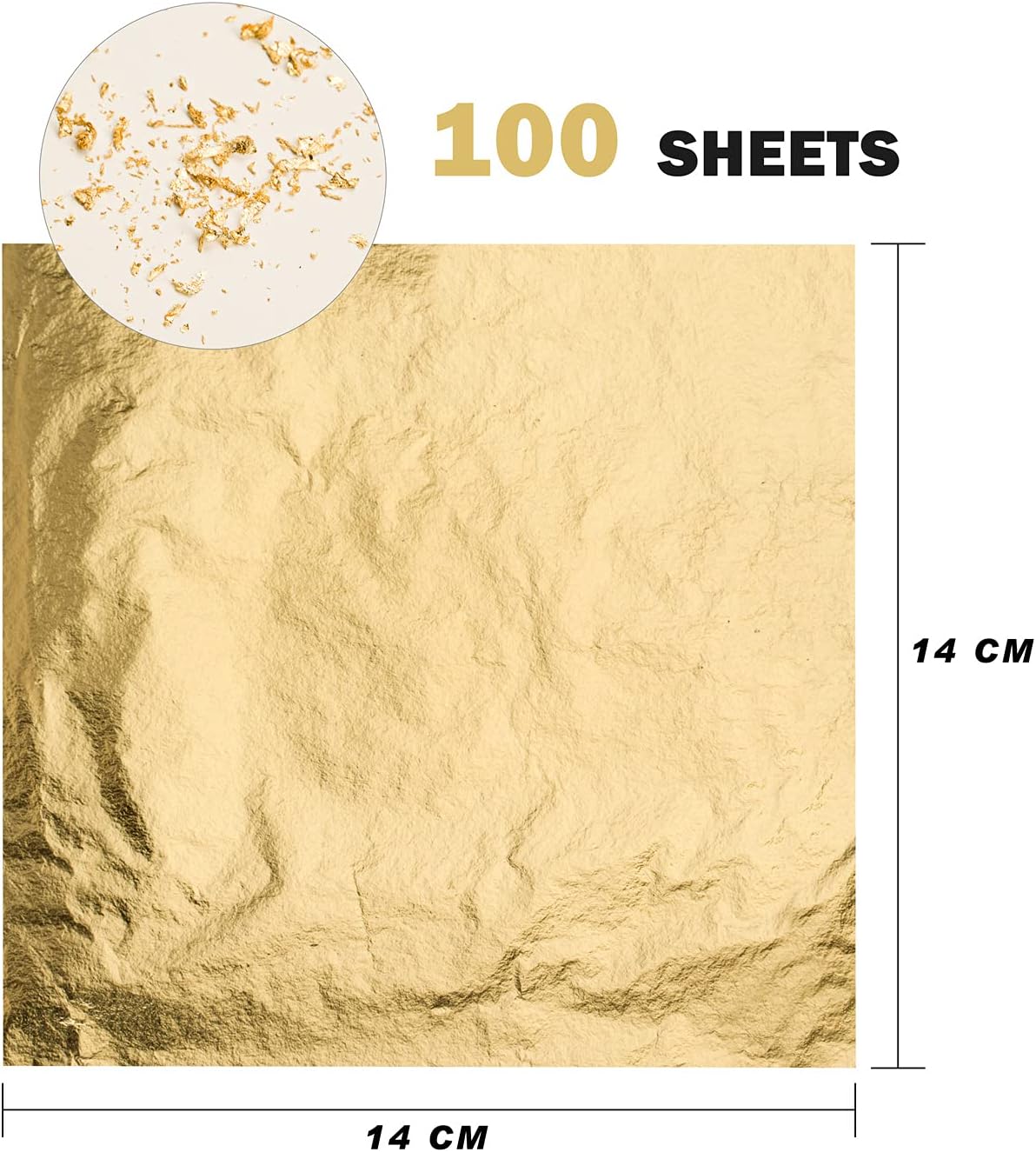 100 Gold Leaf Sheets 14x14 cm  - Art Craft Leaves 评论和价格