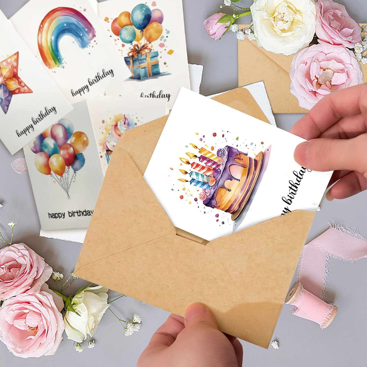Handmade Watercolor Birthday C - Art Craft Movement 评论和价格