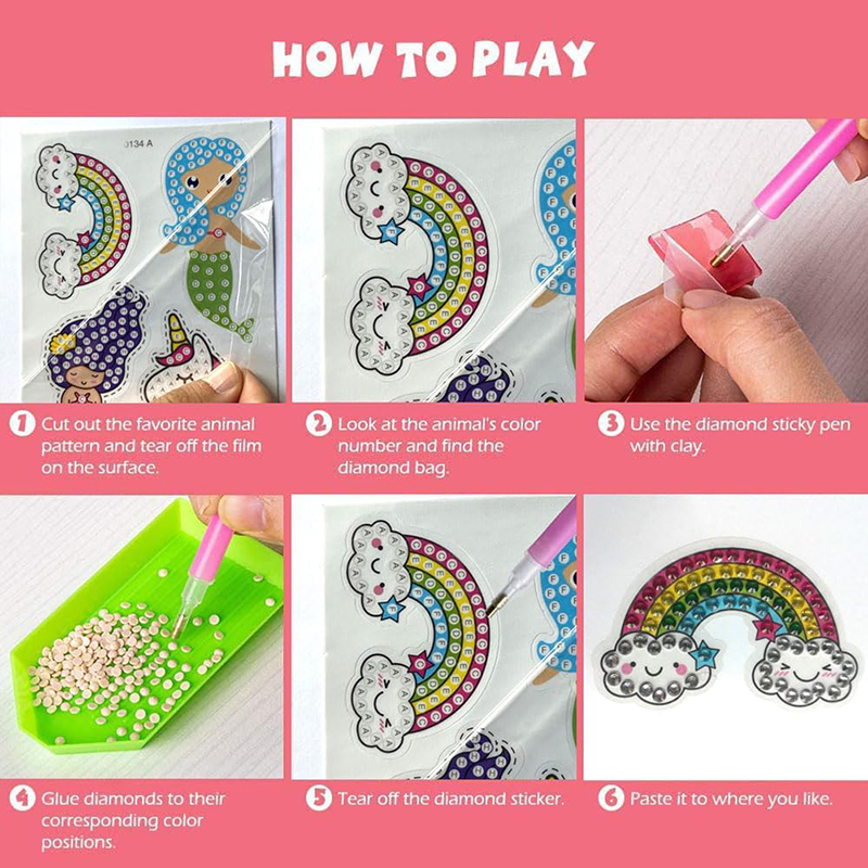 Make Diamond Stickers Kids 5D  - Art Craft Ideas For Kids 评论和价格