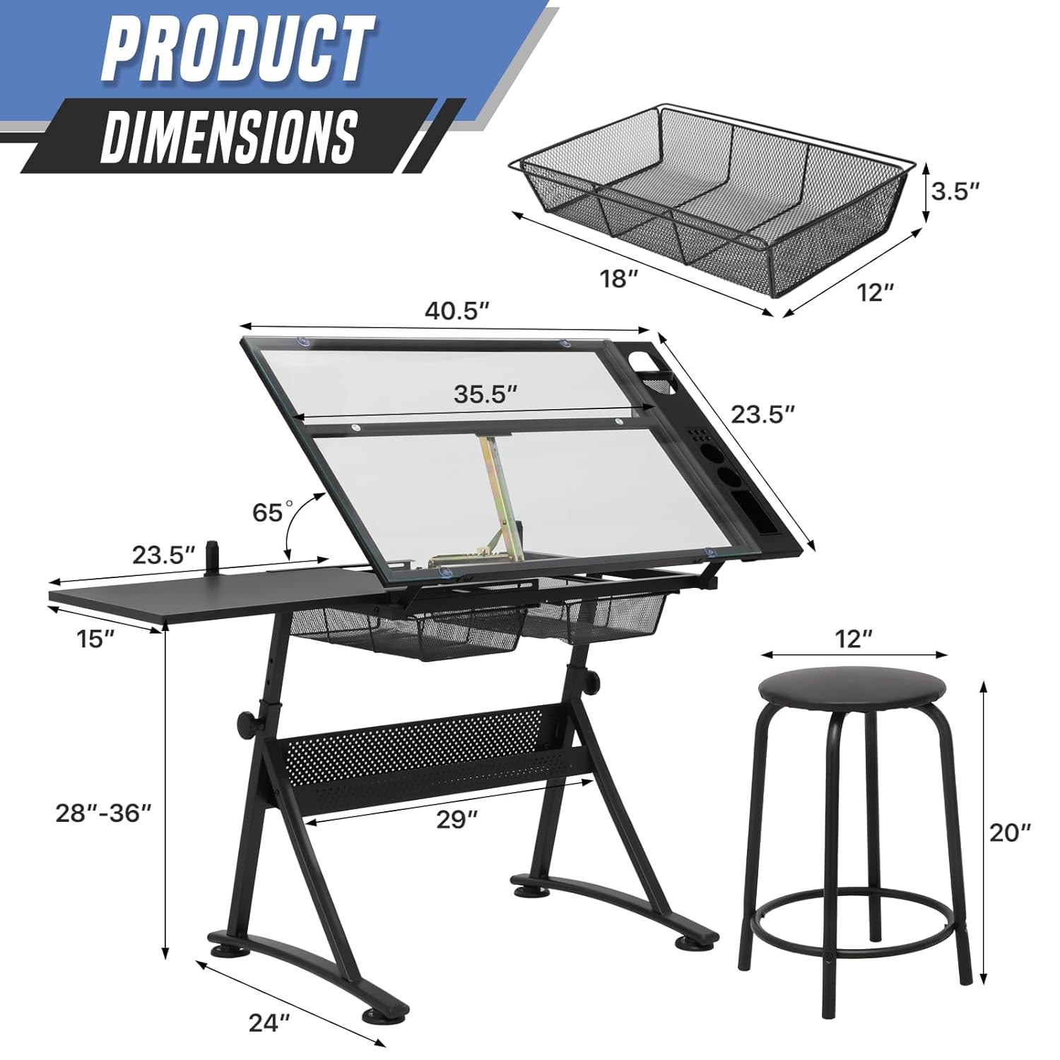 Drafting Table with Height Adj - Art & Craft On Wild Animals For Preschoolers 评论和价格