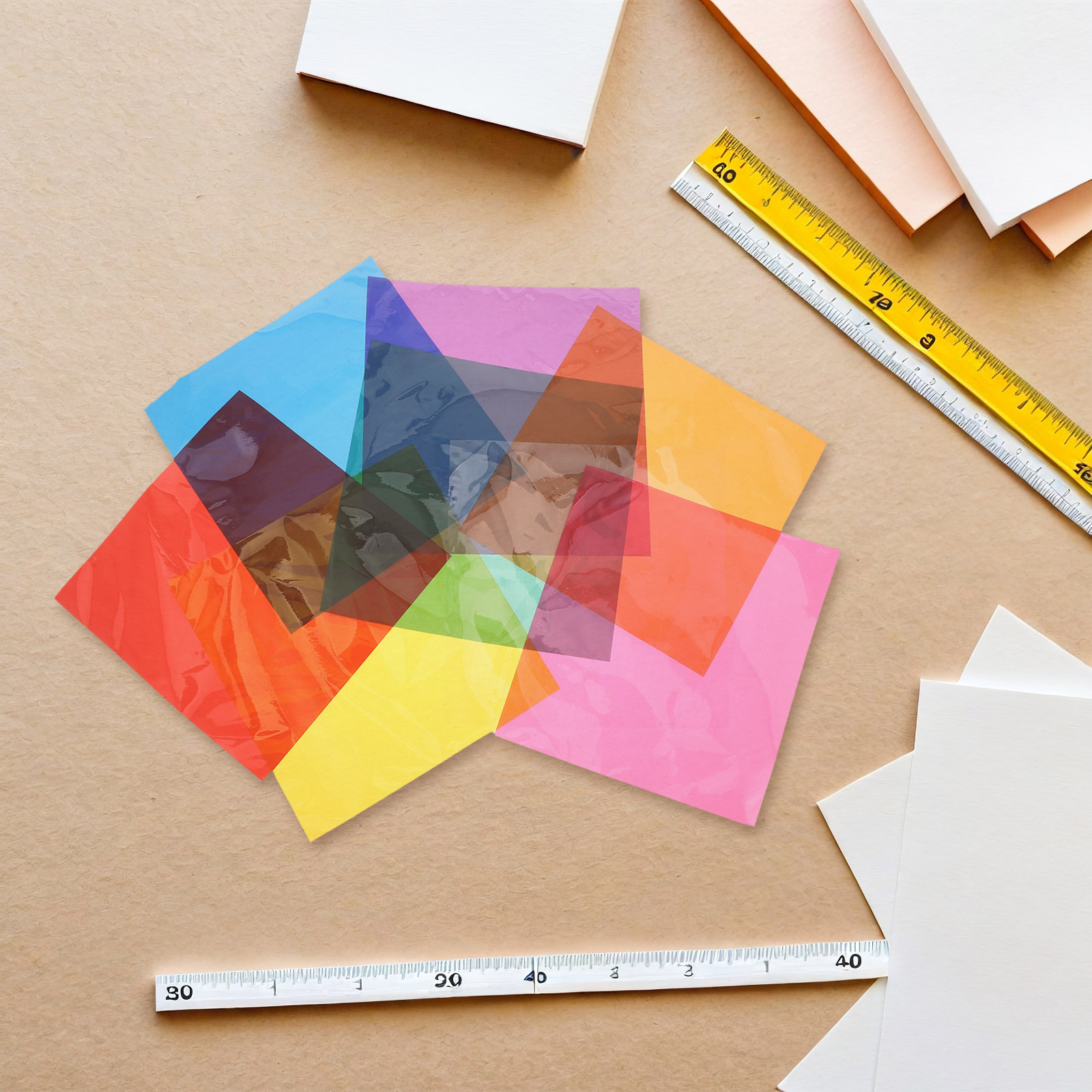 90Pcs Multi Colored Cellophane - Art Craft Paper 评论和价格