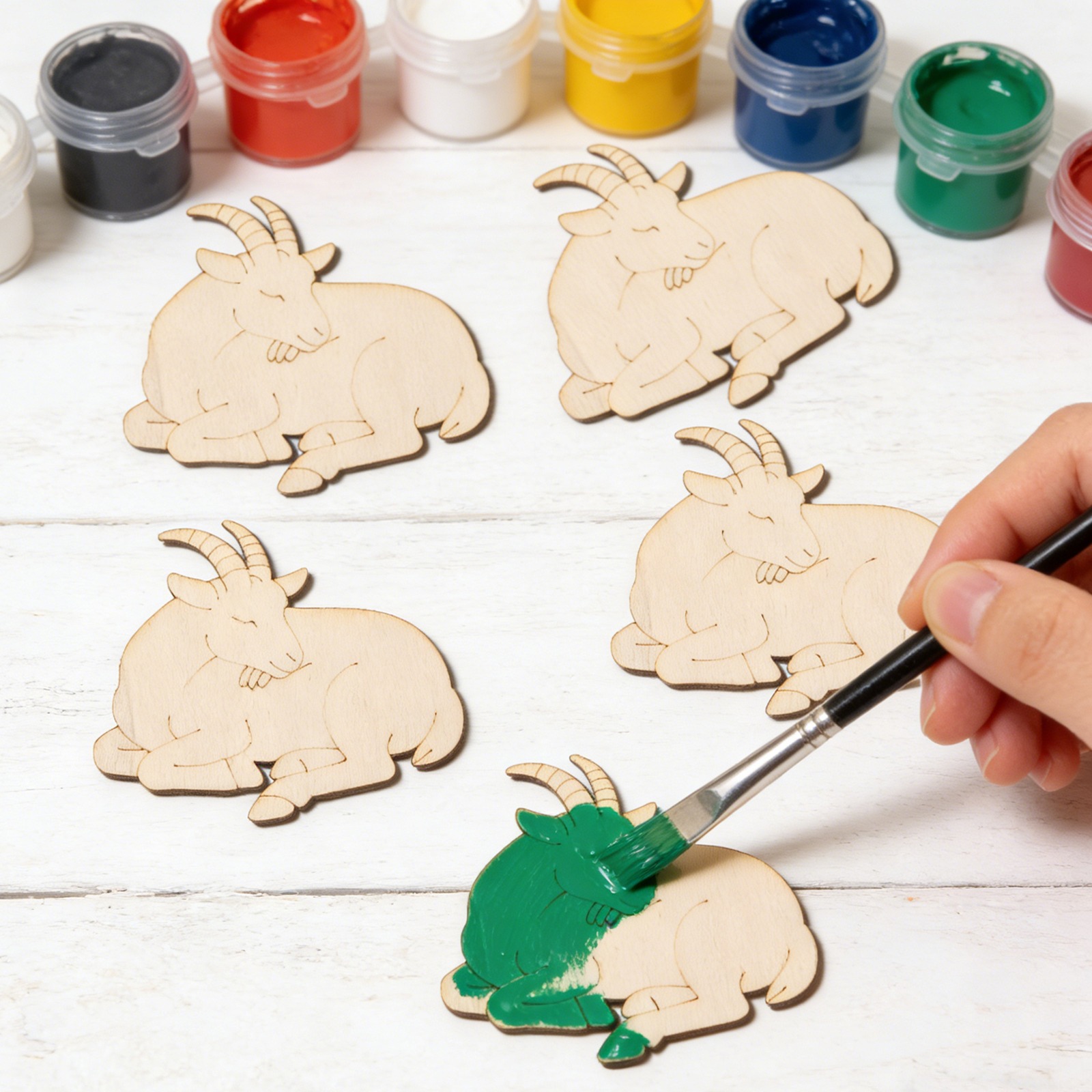 10pcs/set Unfinished Wood Shee - Art & Craft On Wild Animals For Preschoolers 评论和价格