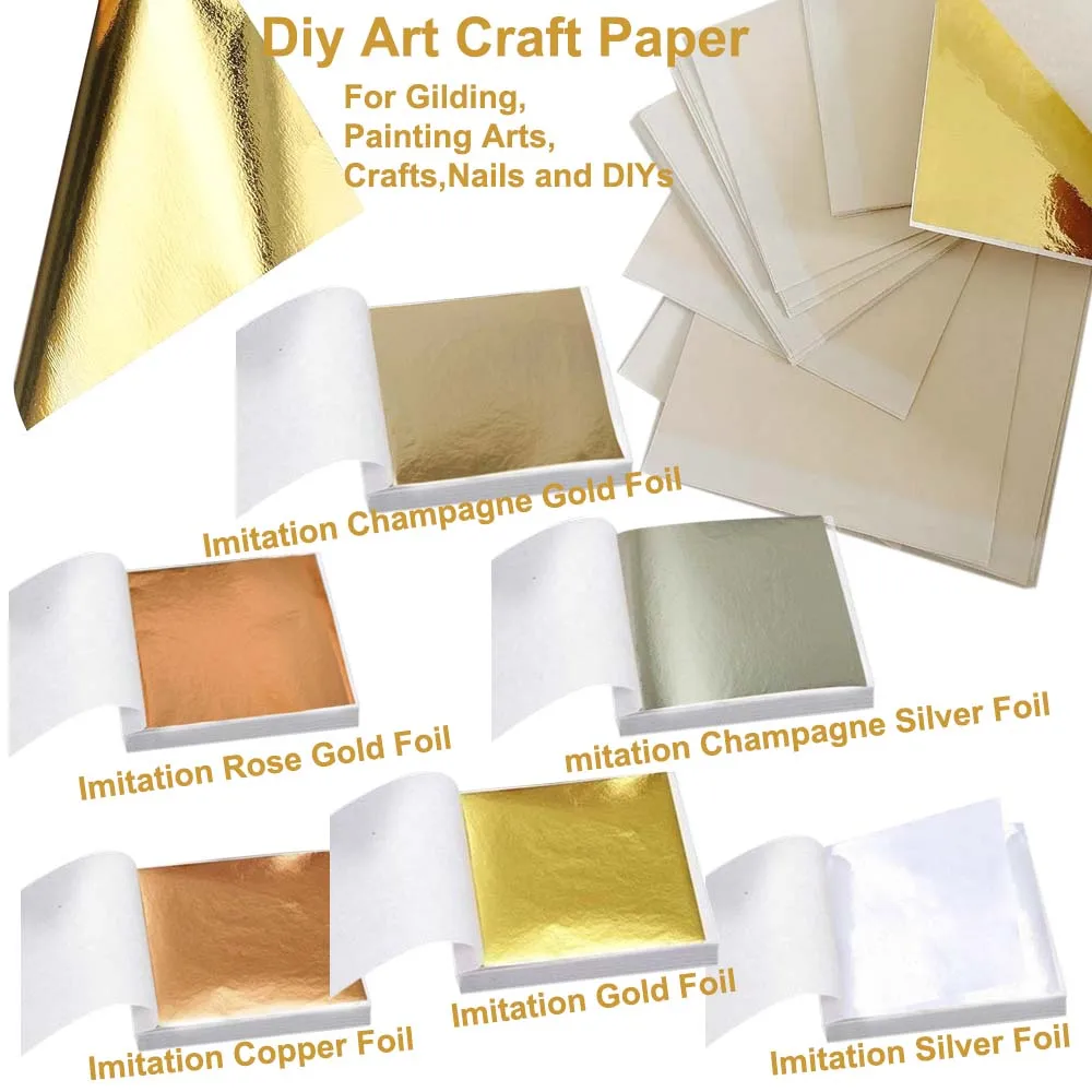 100Pc Colored Golds Leaf Sheet - Art Craft Leaves 评论和价格