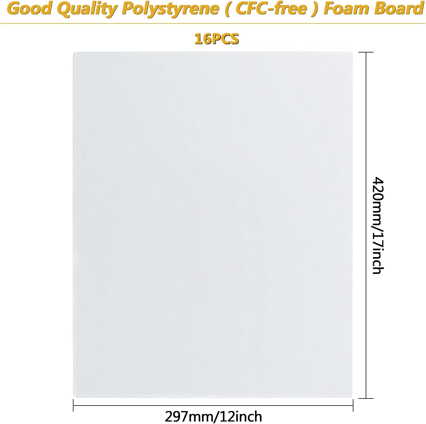 16 Pack White Foam Board 16.5x - Art Craft Display 评论和价格